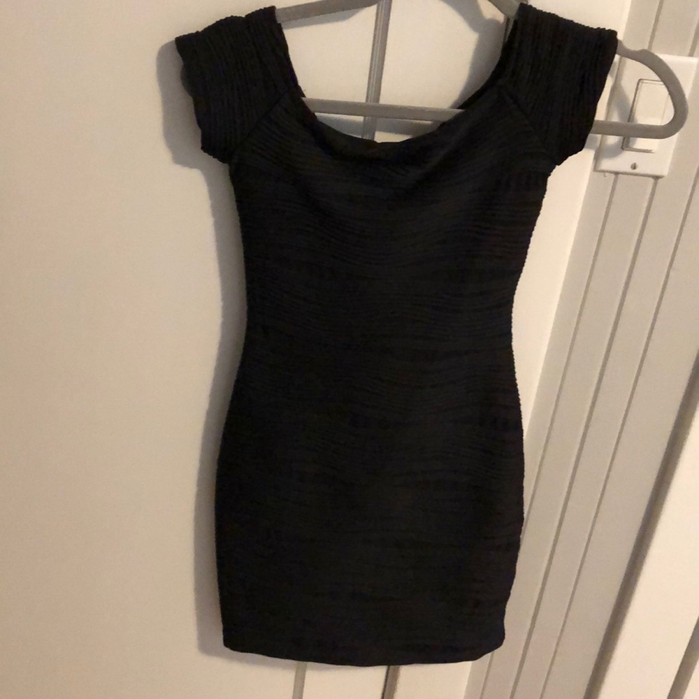 Wet seal off the shoulder black fitted dress.